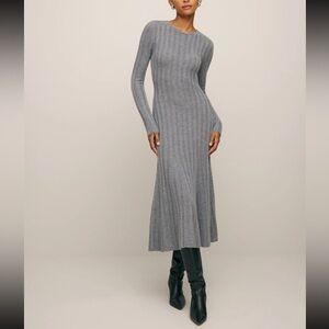 Reformation Evan Cashmere Sweater Dress! Brand new with tags! Size L, dark grey!